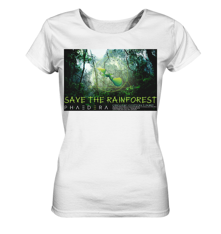 Nachhaltiges T-Shirt Damen | 100% Bio-Baumwolle | Rainforest (Weiß) | Phaedera UG