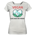 Nachhaltiges T-Shirt Damen | aus fairer Bio-Baumwolle | Vegan (Creme-Grau meliert) | Phaedera UG