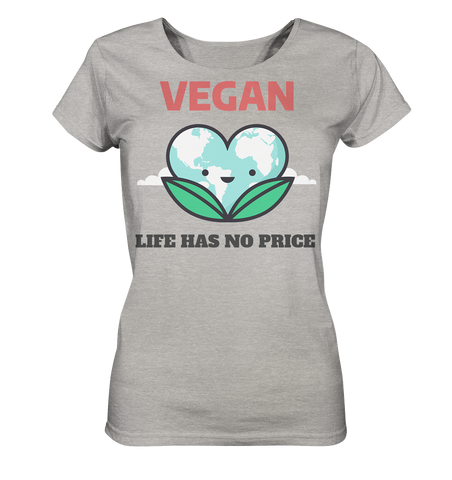 Nachhaltiges T-Shirt Damen | aus fairer Bio-Baumwolle | Vegan (Grau meliert) | Phaedera UG