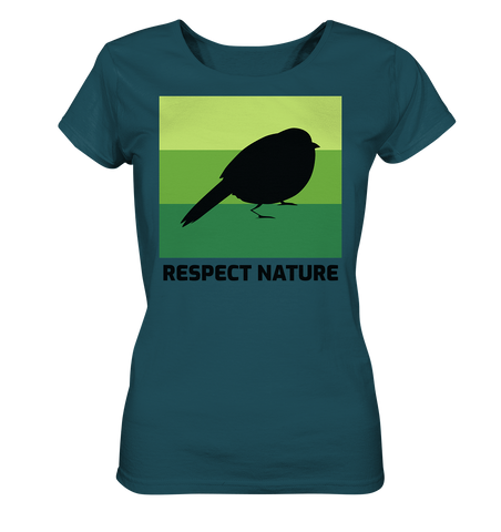 Nachhaltiges T-Shirt Damen | fair vegan Bio-Baumwolle | Nature (Dunkeltürkis) | Phaedera UG