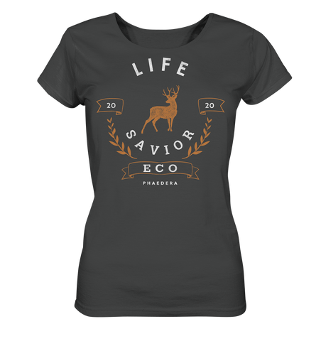 Nachhaltiges T-Shirt Damen | fair vegan Bio-Baumwolle | Savior (Anthrazit) | Phaedera UG