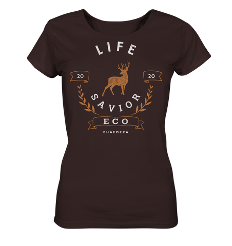 Nachhaltiges T-Shirt Damen | fair vegan Bio-Baumwolle | Savior (Schokolade) | Phaedera UG