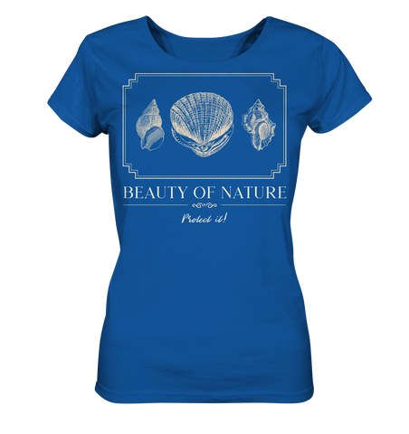 Nachhaltiges T-Shirt Damen | fair, vegan Bio-Baumwolle | Strand (Königsblau) | Phaedera UG