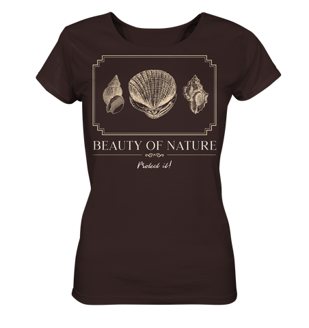 Nachhaltiges T-Shirt Damen | fair, vegan Bio-Baumwolle | Strand (Schokolade) | Phaedera UG
