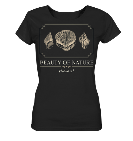 Nachhaltiges T-Shirt Damen | fair, vegan Bio-Baumwolle | Strand (Schwarz) | Phaedera UG