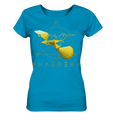 Nachhaltiges T-Shirt Damen | faire Bio-Baumwolle | Kolibri G (Azur) | Phaedera UG