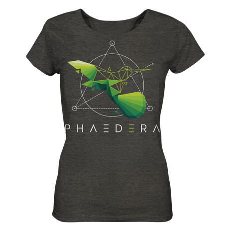Nachhaltiges T-Shirt Damen | faire Bio-Baumwolle | Kolibri H (Dunkelgrau meliert) | Phaedera UG