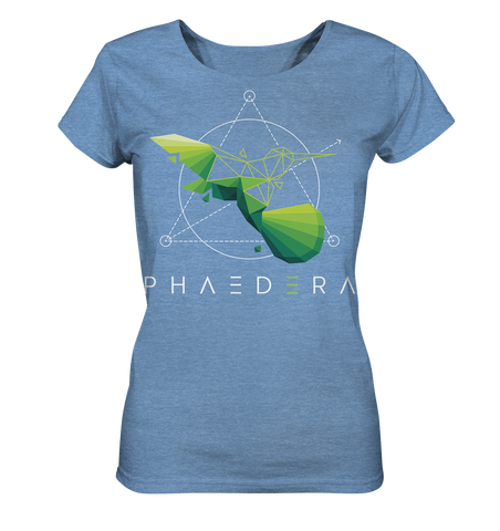 Nachhaltiges T-Shirt Damen | faire Bio-Baumwolle | Kolibri H (Mittelblau meliert) | Phaedera UG
