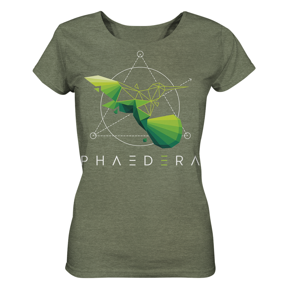 Nachhaltiges T-Shirt Damen | faire Bio-Baumwolle | Kolibri H (Mittelkhaki meliert) | Phaedera UG