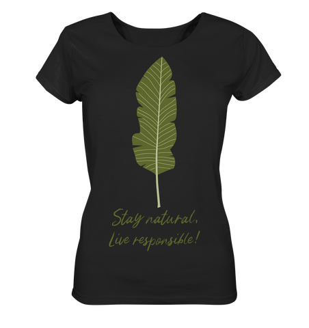 Nachhaltiges T-Shirt Damen | faire Bio-Baumwolle | Natural (Schwarz) | Phaedera UG