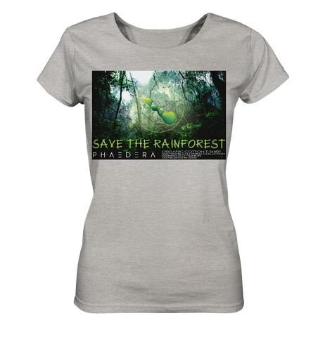 Nachhaltiges T-Shirt Damen | fairer Bio-Baumwolle | Rainforest (Grau meliert) | Phaedera UG