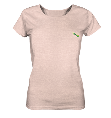 Nachhaltiges T-Shirt Damen (meliert) | bio, fair & vegan | Basics (Creme-Pink meliert) | Phaedera UG