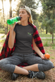 Nachhaltiges T-Shirt Damen (meliert) | bio, fair & vegan | Basics (Dunkelgrau meliert) | Phaedera UG