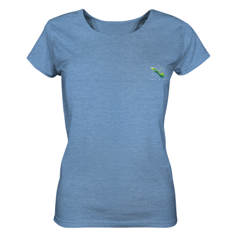 Nachhaltiges T-Shirt Damen (meliert) | bio, fair & vegan | Basics (Mittelblau meliert) | Phaedera UG