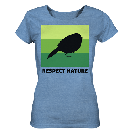 Nachhaltiges T-Shirt Damen (meliert) | bio, fair & vegan | Nature (Mittelblau meliert) | Phaedera UG