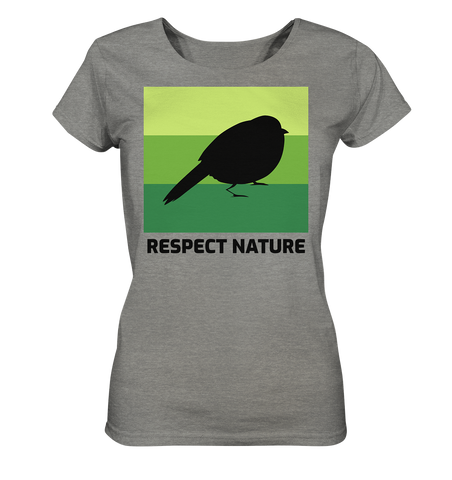 Nachhaltiges T-Shirt Damen (meliert) | bio, fair & vegan | Nature (Mittelgrau meliert) | Phaedera UG