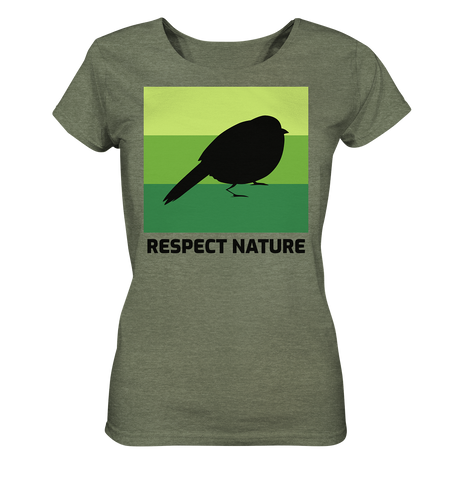 Nachhaltiges T-Shirt Damen (meliert) | bio, fair & vegan | Nature (Mittelkhaki meliert) | Phaedera UG