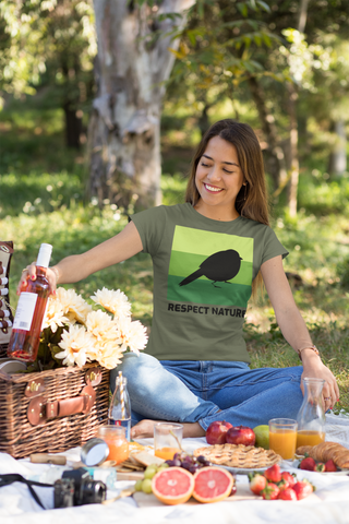 T-shirt végétalien pour femme en coton biologique et commerce équitable - Respect Nature | Phaedera