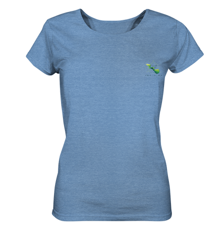 Nachhaltiges T-Shirt Damen (meliert) | fair, vegan, bio | Basics (Mittelblau meliert) | Phaedera UG