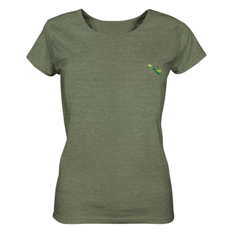 Nachhaltiges T-Shirt Damen (meliert) | fair, vegan, bio | Basics (Mittelkhaki meliert) | Phaedera UG