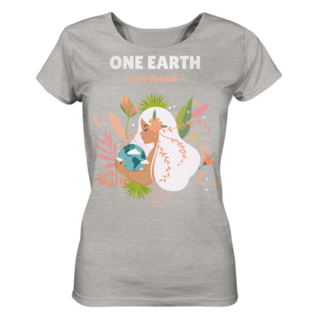 Nachhaltiges T-Shirt Damen meliert | fair, vegan, bio | One Earth (Grau meliert) | Phaedera UG