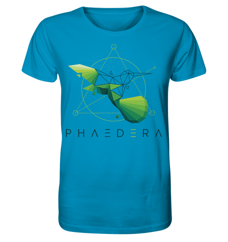 Nachhaltiges T-Shirt | faire & vegane Bio-Baumwolle | Kolibri D (Azur) | Phaedera UG