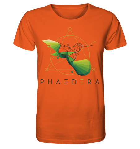 Nachhaltiges T-Shirt | faire & vegane Bio-Baumwolle | Kolibri D (Hellorange) | Phaedera UG
