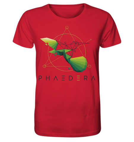 Nachhaltiges T-Shirt | faire & vegane Bio-Baumwolle | Kolibri D (Rot) | Phaedera UG