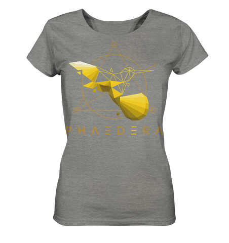 Nachhaltiges T-Shirt für Damen | faire Bio-Baumwolle | Kolibri G (Mittelgrau meliert) | Phaedera UG
