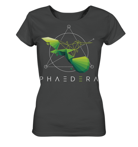 Nachhaltiges T-Shirt für Damen | faire Bio-Baumwolle | Kolibri H (Anthrazit) | Phaedera UG