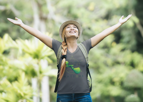 T-shirt végétalien pour femmes issu d'une production durable, équitable et végétalienne - Kolibri-Logo | Phaedera Classics