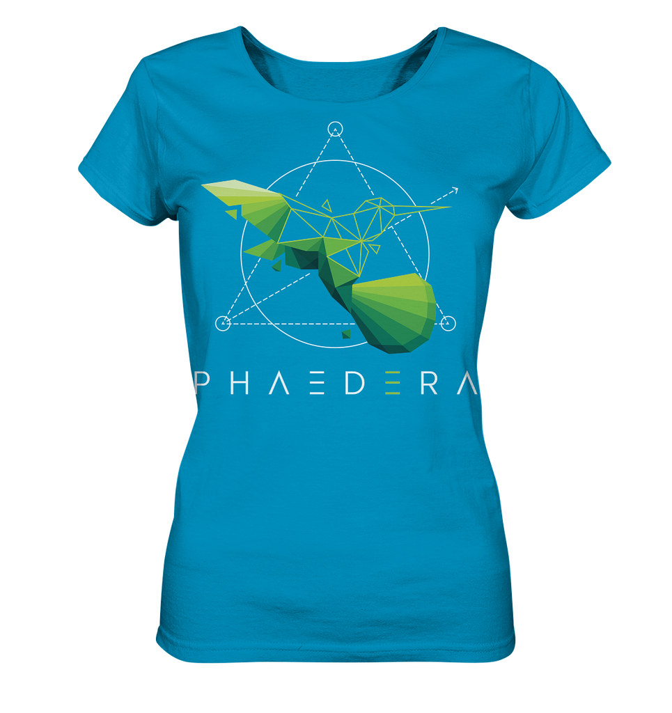 Nachhaltiges T-Shirt für Damen | faire Bio-Baumwolle | Kolibri H (Azur) | Phaedera UG