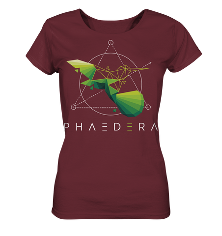 Nachhaltiges T-Shirt für Damen | faire Bio-Baumwolle | Kolibri H (Burgund) | Phaedera UG