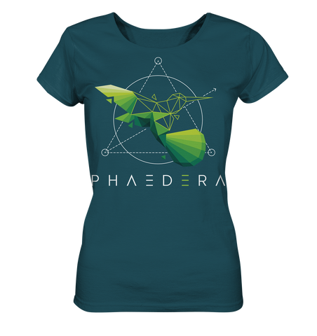 Nachhaltiges T-Shirt für Damen | faire Bio-Baumwolle | Kolibri H (Dunkeltürkis) | Phaedera UG