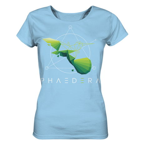 Nachhaltiges T-Shirt für Damen | faire Bio-Baumwolle | Kolibri H (Himmelblau) | Phaedera UG