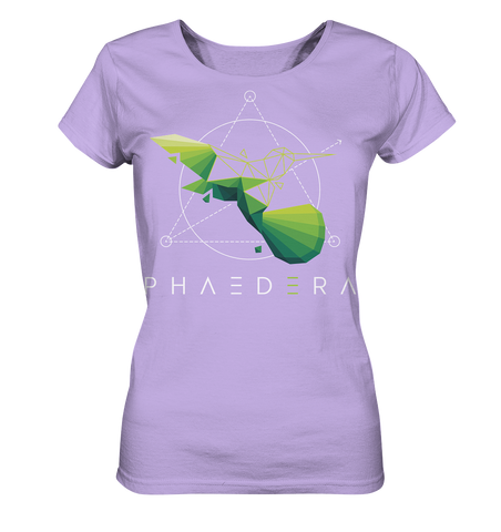 Nachhaltiges T-Shirt für Damen | faire Bio-Baumwolle | Kolibri H (Lavendel-Morgendämmerung) | Phaedera UG