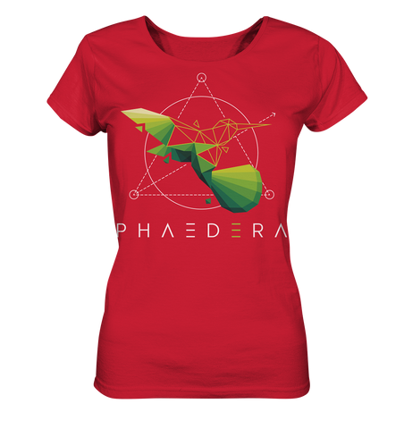 Nachhaltiges T-Shirt für Damen | faire Bio-Baumwolle | Kolibri H (Rot) | Phaedera UG
