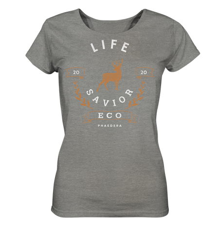 Nachhaltiges T-Shirt für Damen meliert | fair, vegan, bio | Savior (Grau meliert) | Phaedera UG