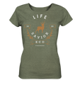 Nachhaltiges T-Shirt für Damen meliert | fair, vegan, bio | Savior (Mittelkhaki meliert) | Phaedera UG