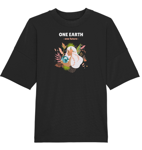 Nachhaltiges T-Shirt großen Größen | vegan & faire | One Earth (Schwarz) | Phaedera UG