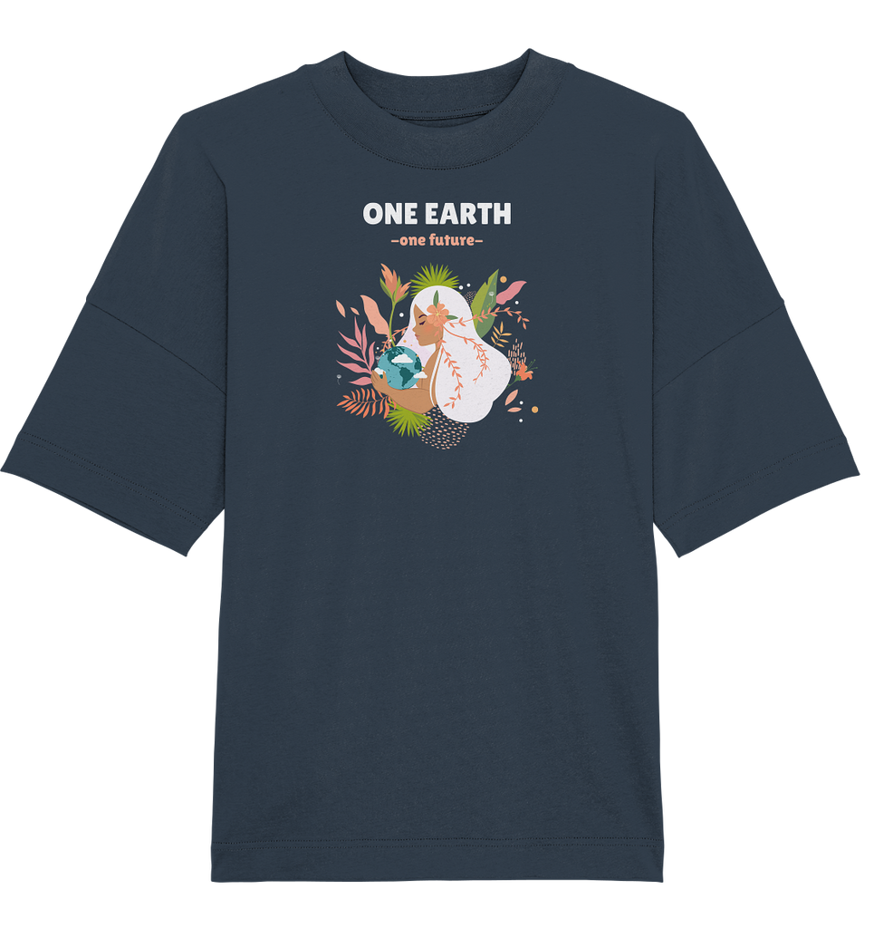 Nachhaltiges T-Shirt großen Größen | vegan & faire | One Earth (Tusche-Grau) | Phaedera UG