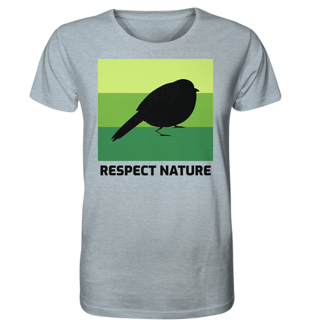 Nachhaltiges T-Shirt (meliert) | bio, fair & vegan | Nature (Eisblau meliert) | Phaedera UG