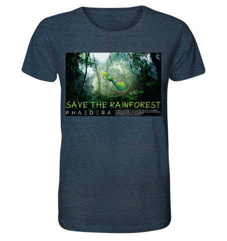 Nachhaltiges T-Shirt (meliert) | fair, vegan, nachhaltig | Rainforest (Dunkelblau meliert) | Phaedera UG