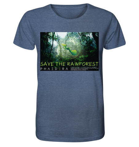 Nachhaltiges T-Shirt (meliert) | fair, vegan, nachhaltig | Rainforest (Dunkelindigo meliert) | Phaedera UG