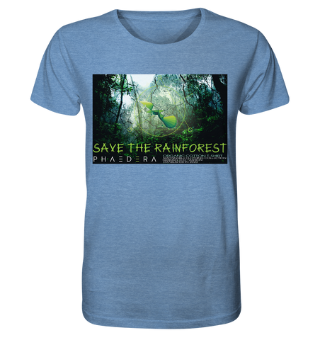 Nachhaltiges T-Shirt (meliert) | fair, vegan, nachhaltig | Rainforest (Mittelblau meliert) | Phaedera UG