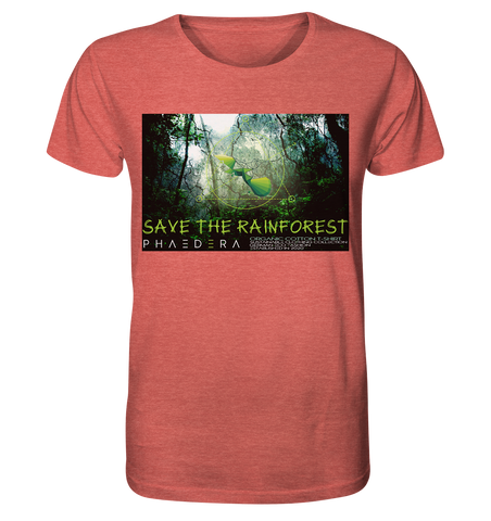 Nachhaltiges T-Shirt (meliert) | fair, vegan, nachhaltig | Rainforest (Mittelrot meliert) | Phaedera UG