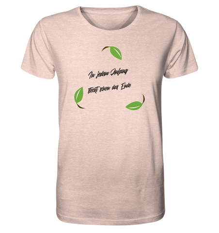 Nachhaltiges T-Shirt (meliert) | fair, vegan, nachhaltig | Recyceln (Creme-Pink meliert) | Phaedera UG