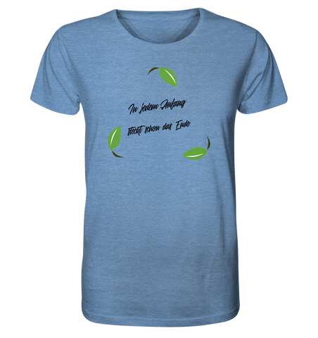 Nachhaltiges T-Shirt (meliert) | fair, vegan, nachhaltig | Recyceln (Mittelblau meliert) | Phaedera UG