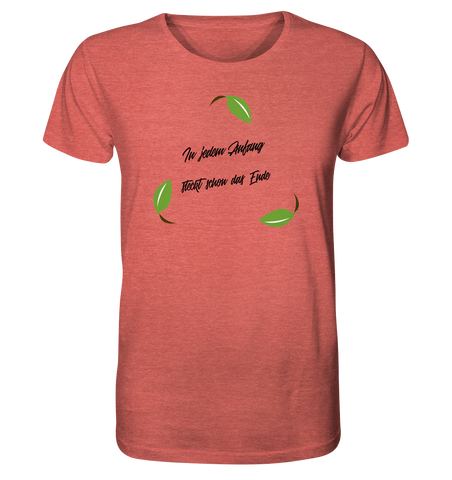 Nachhaltiges T-Shirt (meliert) | fair, vegan, nachhaltig | Recyceln (Mittelrot meliert) | Phaedera UG