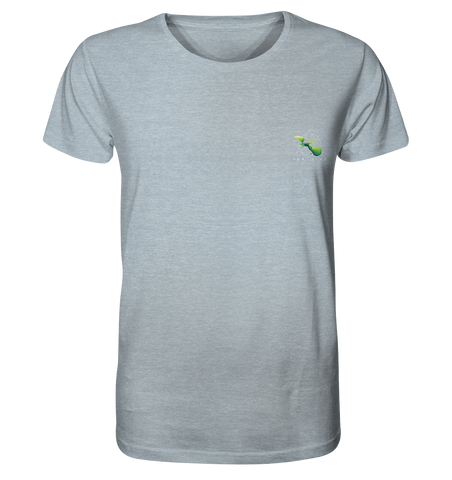 Nachhaltiges T-Shirt (meliert) ✅ faire Bio-Baumwolle | Basics (Eisblau meliert) | Phaedera UG